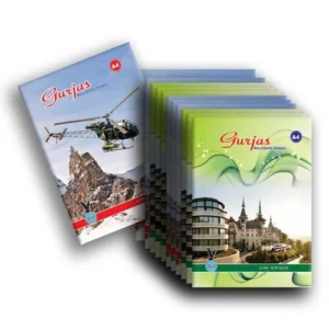 a stack of books with pictures of a helicopter and a building