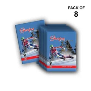 172 Pages | Small Notebooks | Pack of 8 | Skiing Design