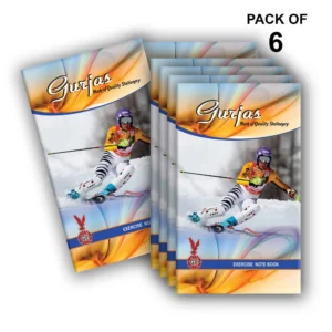 220 Pages | Long Notebooks | Pack of 6 | Skiing
